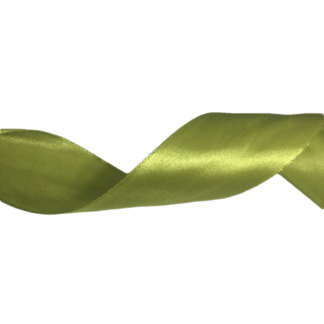 Greyish yellow green satin ribbon by roll - width 40 mm - length 22.86 metres