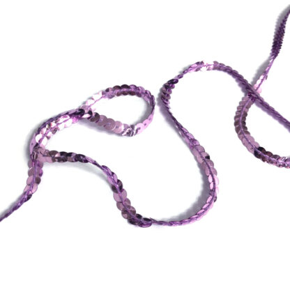 Bluish light pink sequin string by metre - width 6 mm