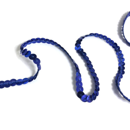 Blue sequin string by metre - width 6 mm