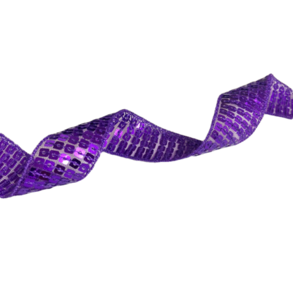 Purple sequin ribbon by metre - width 25 mm