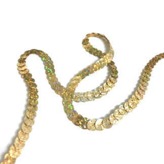 Golden yellow sequin string by metre - width 6 mm