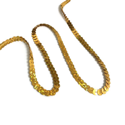 Golden yellow sequin string by metre - width 6 mm