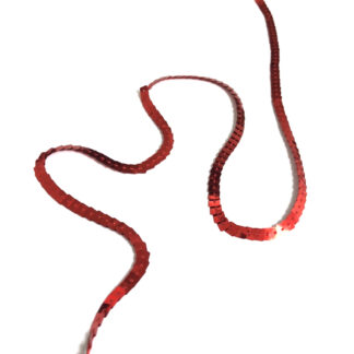 Red square sequin string by metre - width 5 mm