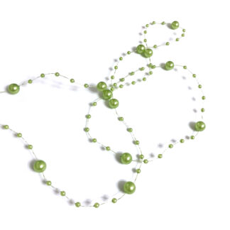 Yellowish green plastic beads string by metre - diametre 8 mm
