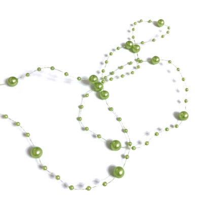 Yellowish green plastic beads string by metre - diametre 8 mm