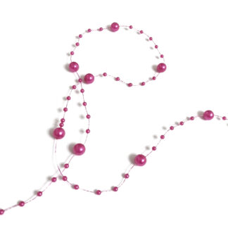 Pink plastic beads string by metre - diametre 8 mm