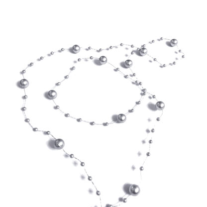 Pearly round silvery beads string by metre - bead size 8 mm