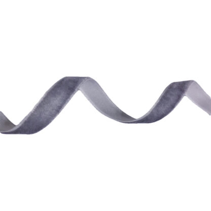 Bluish grey velvet ribbon by metre - width 10 mm