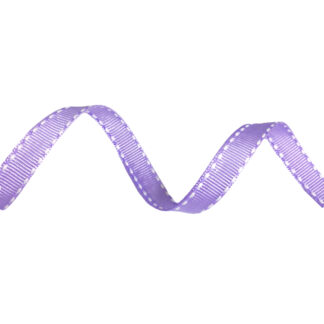 Light purple grosgrain ribbon with white edge stitches by metre - width 10 mm