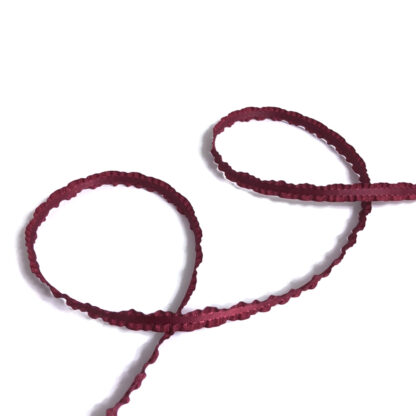 Maroon polyester ribbon with wavy edges by metre - width 10 mm