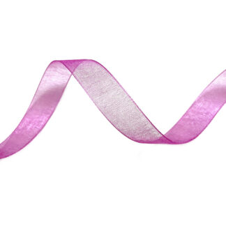 Deep lilac organza ribbon by metre - width 16 mm