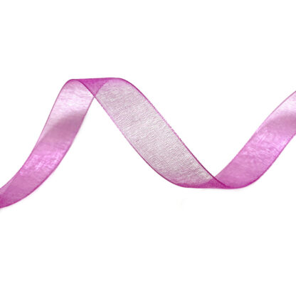 Deep lilac organza ribbon by metre - width 16 mm