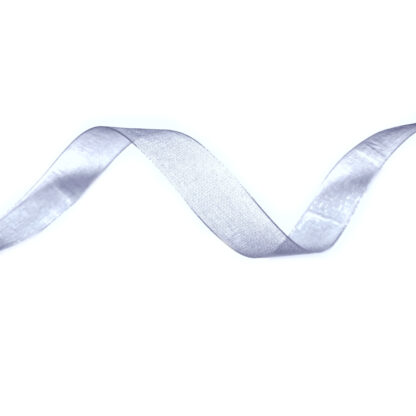 Grey organza ribbon by metre - width 16 mm