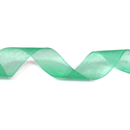 Bluish light green organza ribbon by metre - width 26 mm