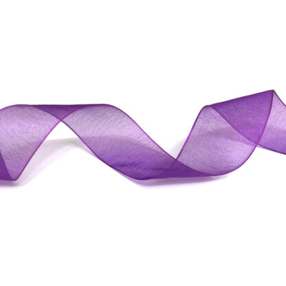 Purple organza ribbon by metre - width 26 mm