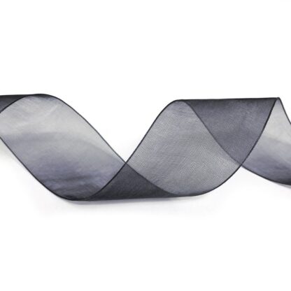 Black organza ribbon by metre - width 40 mm