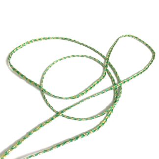 Glittery golden and green soutache braid by metre - width 3.5 mm