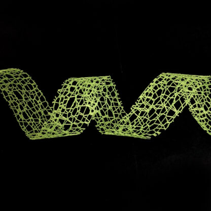 Yellowish light green mesh ribbon by metre - width 25 mm