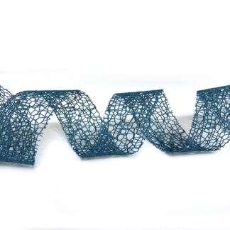 Greenish blue mesh ribbon by metre - width 25 mm