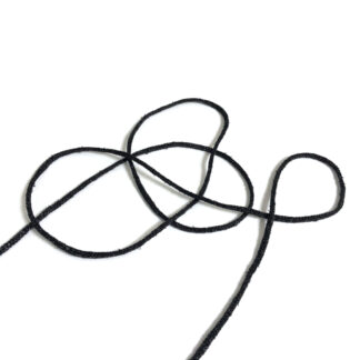 Shiny black stretchy cord by metre - diametre 4 mm