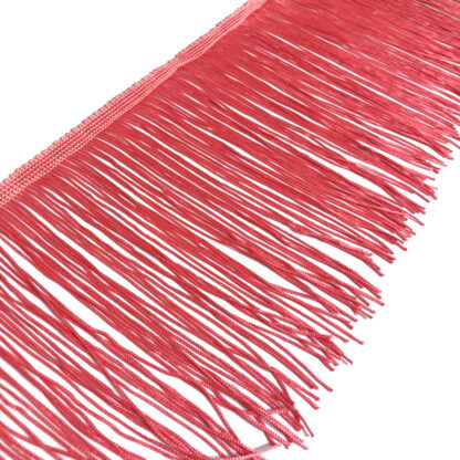 Reddish pink fringe by metre - width 150 mm