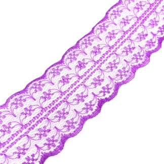 Purple lace trim ribbon by metre - width 45 mm