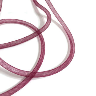 Flexible pinkish dark red mesh tube by metre - diametre 8 mm