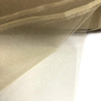 Stiff greyish yellow net fabric by metre - width 160 cm
