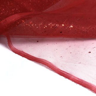 Glittery stiff red net fabric by metre – width 160 cm