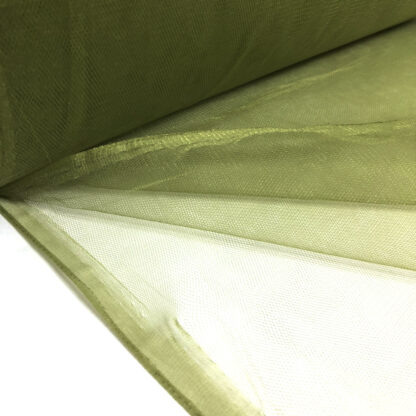 Stiff yellowish green net fabric by metre - width 160 cm