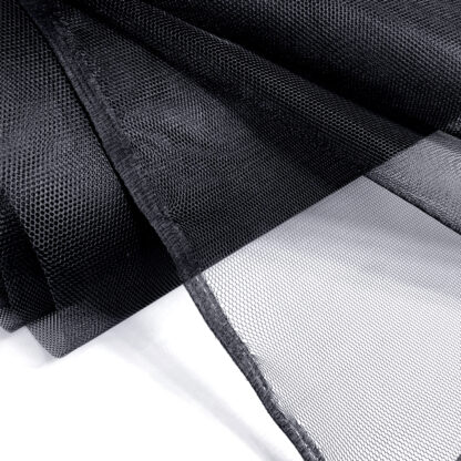 Hard black net fabric by metre - width 160 cm