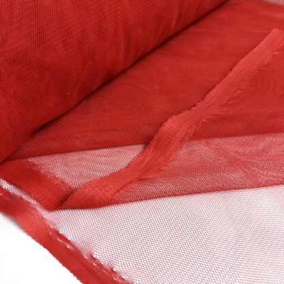 Soft red net fabric by metre - width 160 cm