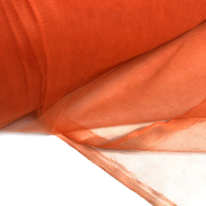 Firm orange net fabric by metre - width 160 cm