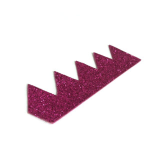 Glittery pink zigzag-shaped felt-backed decoration - size 40 x 150 mm
