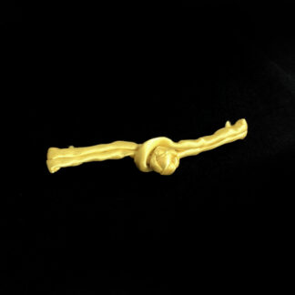 Yellow knot frog button closure - length 80 mm
