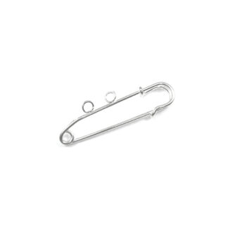Silvery metal brooch - length 50 mm