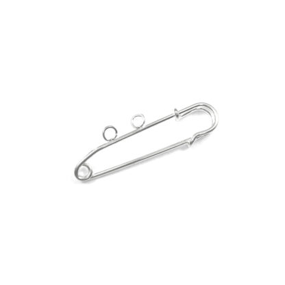 Silvery metal brooch - length 50 mm