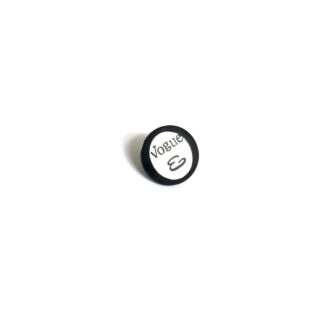Round metal black and white Vogue jeans shank button - diametre 17 mm