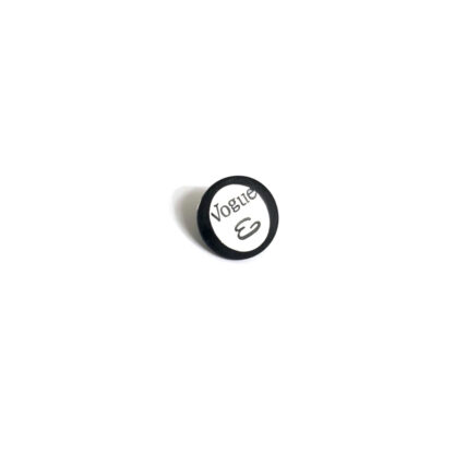 Round metal black and white Vogue jeans shank button - diametre 17 mm