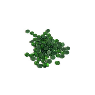 Faceted round flat-back hot fix green rhinestones - diametre 4 mm - weight 50 g