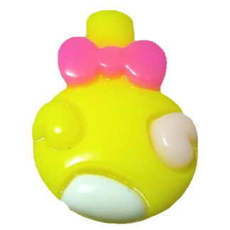 Flat-back yellow white and pink plastic cabochons by piece - size 17 x 25 mm