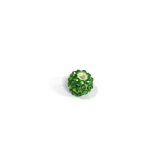 Round green porcelain beads with studs by piece - diametre 14 mm