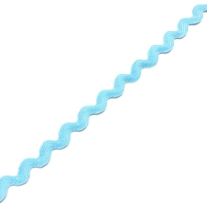Greenish light blue zigzag trim ribbon - width 5 mm - length approximately 24 metres