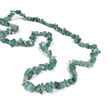 Variegated green stone beads by strand - size 4-9 mm - length 86 cm