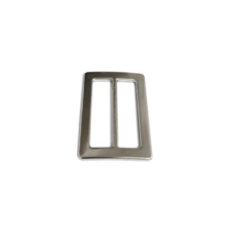 Silvery metal rectangular buckle - size 33 x 50 mm - 2 pieces