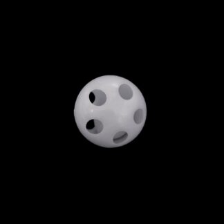 White plastic rattle ball - diametre 28 mm
