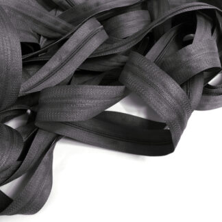 Grey zipper with plastic teeth by metre - width 25 mm