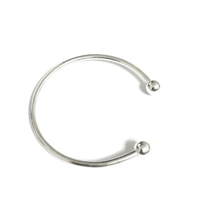 Screw end silvery metal bracelet - diametre 3.5 mm