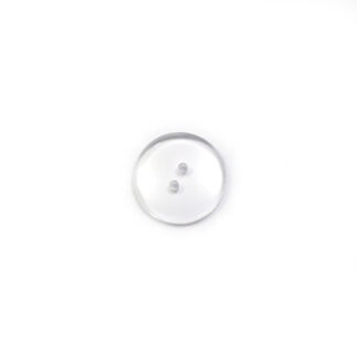Two-hole transparent round plastic buttons - diametre 23 mm - 4 pieces
