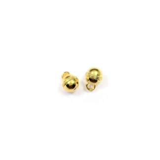 Round golden metallic plastic shank buttons - diametre 10 mm - 4 pieces